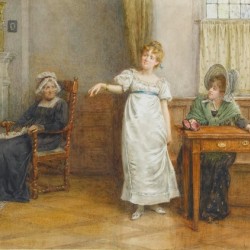 A girl gathering